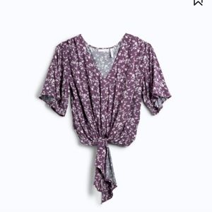 LUQ Rhee Tie Front Top, Medium/Purple Stitch Fix New with Tags